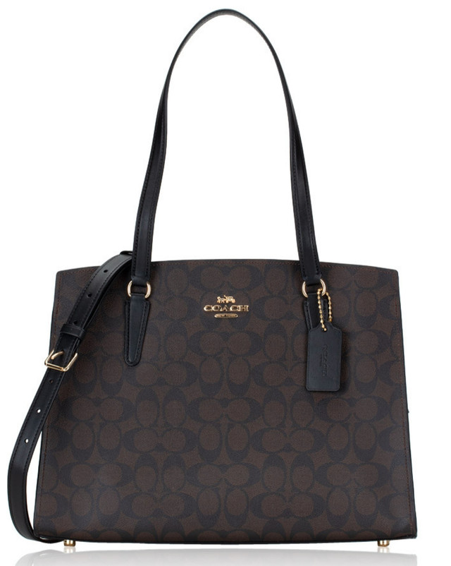 COACH TATUM CARRYALL IN SIGNATURE TOWN TOTE IN BROWN BLACK NWT in Women's - Bags & Wallets in Gatineau - Image 2