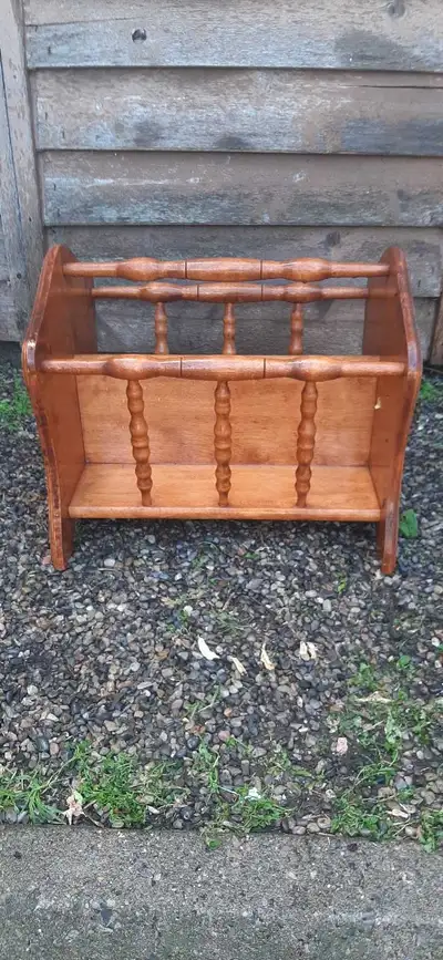 Wood magazine rack, View more