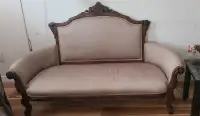 Antique Settee couch and 3 chair set