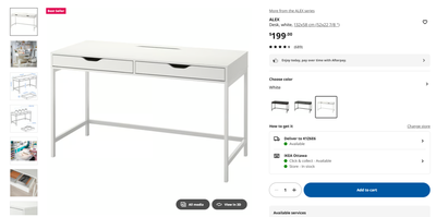 IKEA ALEX Desk White 132x58 cm - Excellent Home Office Desk, View more