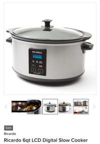 Ricardo 6qt LCD Digital Slow Cooker