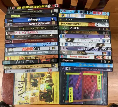 A very large collection of DVDs (individually priced), including lots of classic and foreign films,...