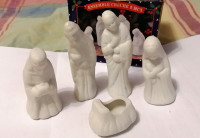 5pcs white porcelain NATIVITY SET