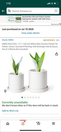 Plant Pots, 5.7” & 4.8” White Matte Ceramic Planters, Set of 2