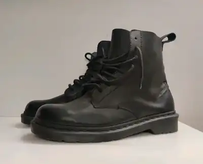 Doc Martens 1460 Classic Pascal Decon All Black Mono Monochromatic 8 Eye Lace up Smooth Leather Boot...