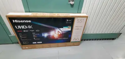 Nous soldons des téléviseurs intelligentes Hisense de 55po 4k, comme neuves dans sa boîte, parfait p...