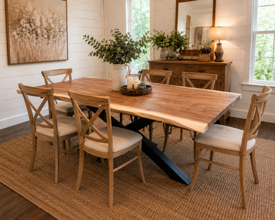 Handcrafted Live Edge Black Walnut Dining Table, View more