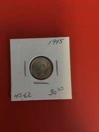 1945  Canada 10 Cents  MS-62 Coin