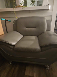 Grey pleather chair