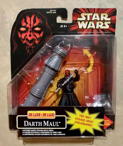 For sale - 1999 Hasbro Darth Maul deluxe action figure. Brand new in sealed package. Mint condition....