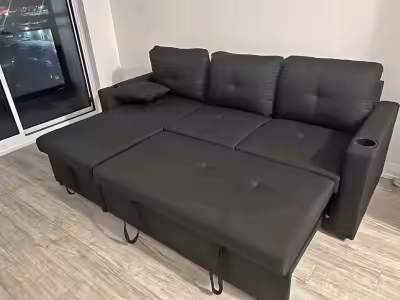 "Maximize comfort and functionality with this pullout sofa bed. Perfect for small spaces, it effortl...