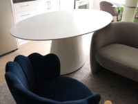 White Oval dining table