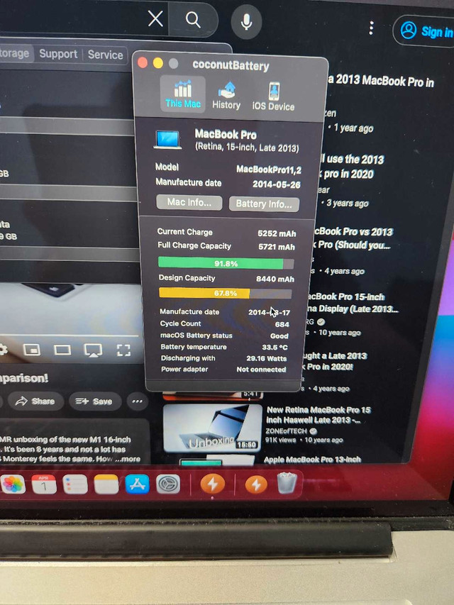 MacBook Pro 15" 2013 i7 8GB 256GB in Laptops in City of Toronto - Image 4