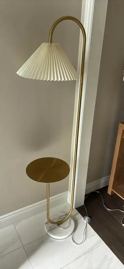 Floor lamp with coffee table - heavy marble base, View more