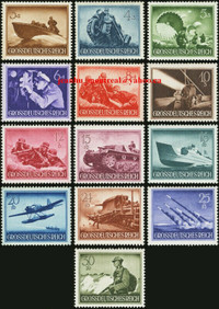 WWII Germany 1944 Hero Memorial Day and Army Day 873-885 MNH