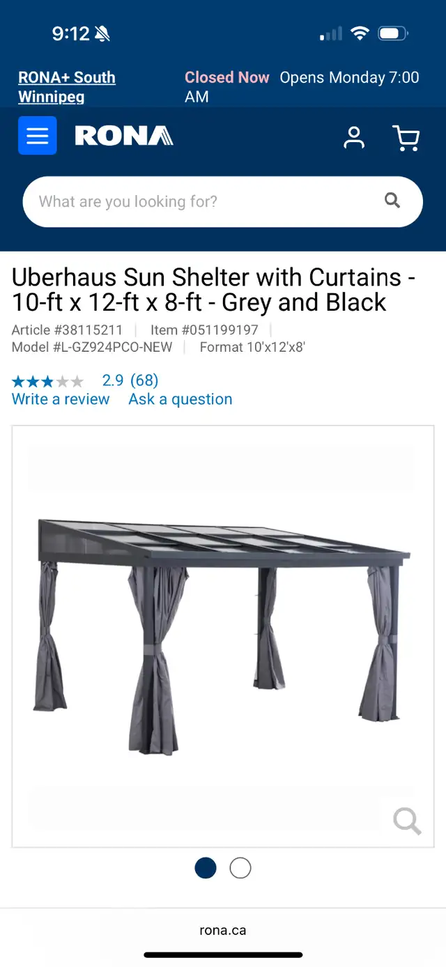 Brand New in box (unopened) UberHaus 10 x 12 x8ft hardtop gazebo63351295641345121
