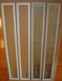 Pair of Insulated Decorative Sidelights with Silver Caning