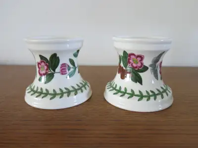 2 (two) PORTMEIRION CANDLE HOLDERS, Botanic Garden: Rhododendron, View more