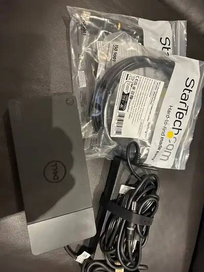 Dell Dock WD 19s with 2 BN Display Port CBLS, View more