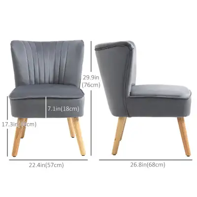 Velvet Armless Chair, Modern Accent Chair for Living Room with W, View more