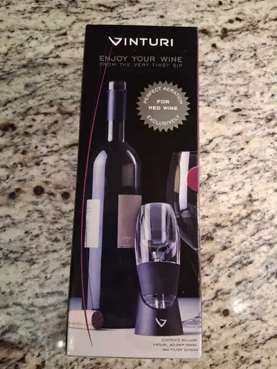New in box. Red Wine Aerator. Let's Wine breathe open up and release. Regular Retail $100.
