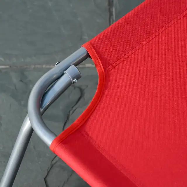 Red folding Lounge Chair, Portable Reclining Beach Lounger in Patio & Garden Furniture in Markham / York Region - Image 9