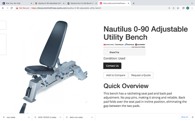 Adjustable Gym Bench Nautilus 0 - 90, View more