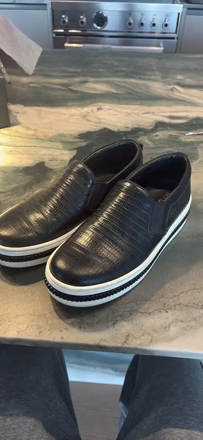 Sergio Rossi black slip ons, View more