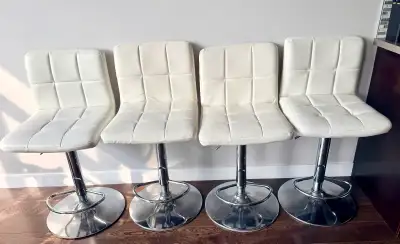 White Adjustable Bar Stools, View more
