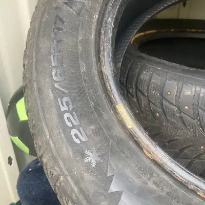 For sale are two of Blacklion winter tires, size 225/65R17, perfect for providing enhanced traction...