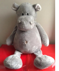 Grey Hippopotamus adorable Big size 32" Plush Stuffed Animal Toy