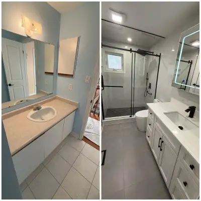 Bathroom Renovations | Basement Finishing | Flooring | Painting , View more