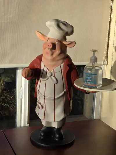 Chef Pig Statue with Hand Sanitizer Dispenser, View more