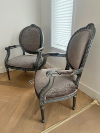 Pair of Armchairs / Dark Grey / 2 Fauteuils