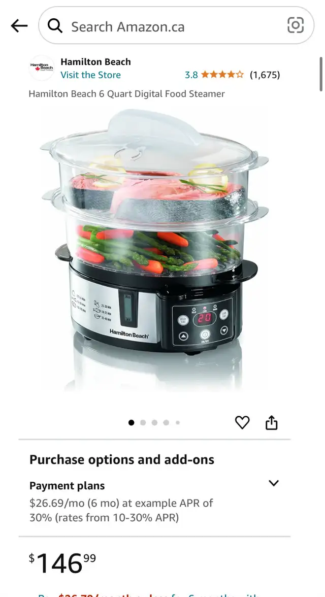 Hamilton Beach Digital Steamer65048384140161122