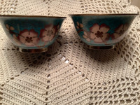 C 1900 Matched Pair of Chinese Cloisonné Tea Rice Cups/Bowls