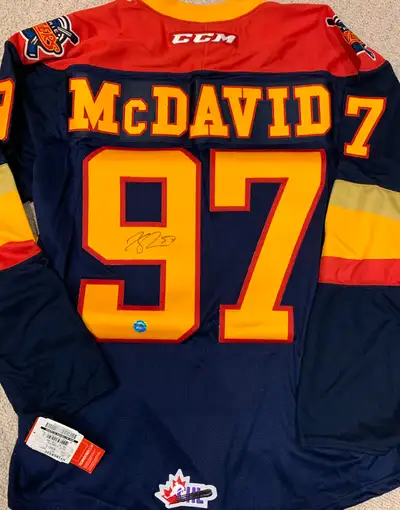 AUTOGRAPHED CONNOR MCDAVID ERIE OTTERS CCM JERSEY COMES WITH COA
