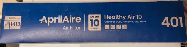 April Aire 401 furnace air filter for sale in Heaters, Humidifiers & Dehumidifiers in City of Toronto - Image 2