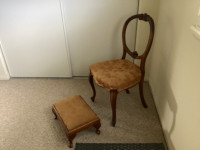 Antique chair and stool