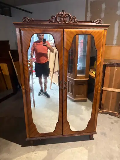 Free delivery used antique Vintage  Armoire  Mirrored Doors, View more