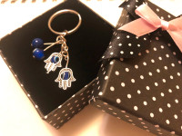 Hamsa Evil Eye Good Luck Keychain with Gift Box New Mavis / 401