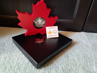 2015 Canada Pure Silver Proof Coin $20, Maple Leaf Shaped Wooden