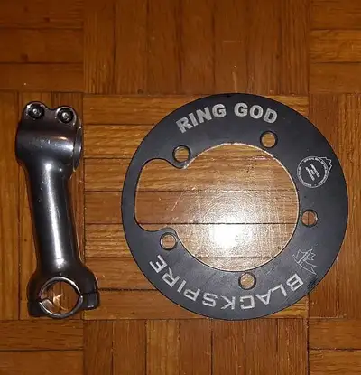 Mountain Bike parts ( Blackspire Ring God and HandleBar Stem ), View more