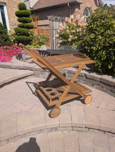 Outdoor Teak Serving Cart, View more