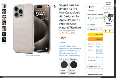 Spigen liquid air case for iPhone 15 pro max, View more