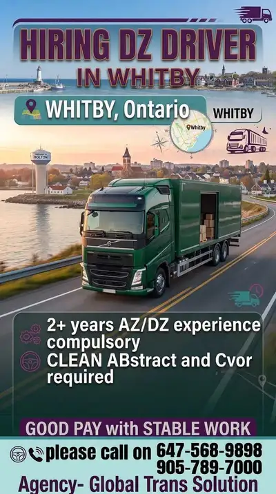 Hiring DZ driver in Whitby , View more