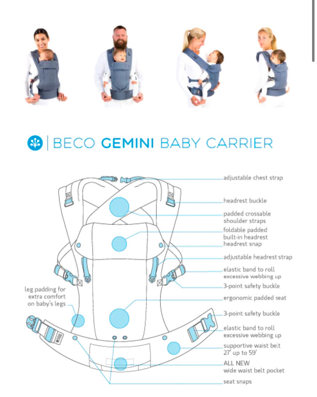 Beco Gemini Carrier in Strollers, Carriers & Car Seats in Ottawa - Image 2