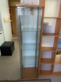 Ikea glass cabinet with light 