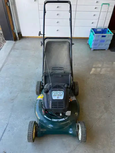 Craftsman Gas Lawn mower. 21", 6 hp Briggs and Stratton. Very simple mower, no power drive, light an...