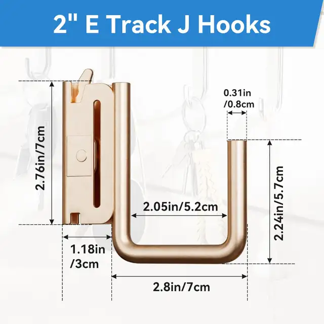 20 Pack E Track J Hooks 2in Heavy Duty Steel Hangers Tie Down Tr in Outdoor Tools & Storage in Oshawa / Durham Region - Image 4